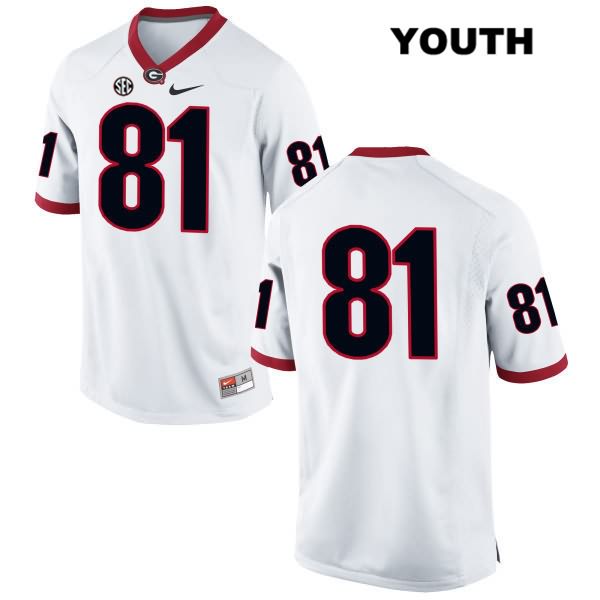 Georgia Bulldogs Youth Mark Webb #81 NCAA No Name Authentic White Nike Stitched College Football Jersey OUW3356MW